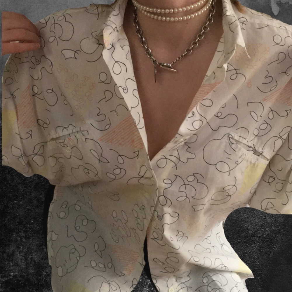 Vintage Diane 1980s vintage Furstenberg button top